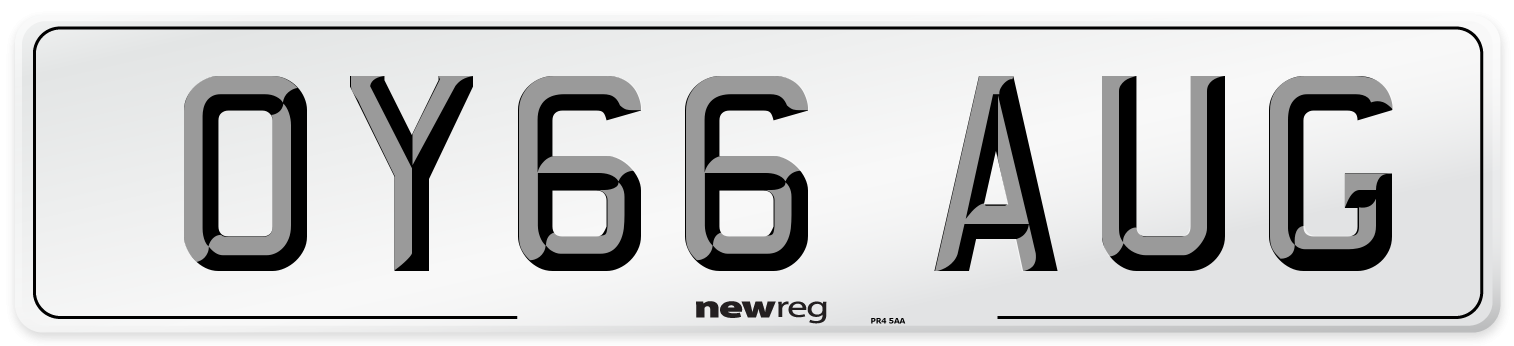 OY66 AUG Number Plate from New Reg